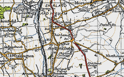 Old map of Hallfield Gate in 1947