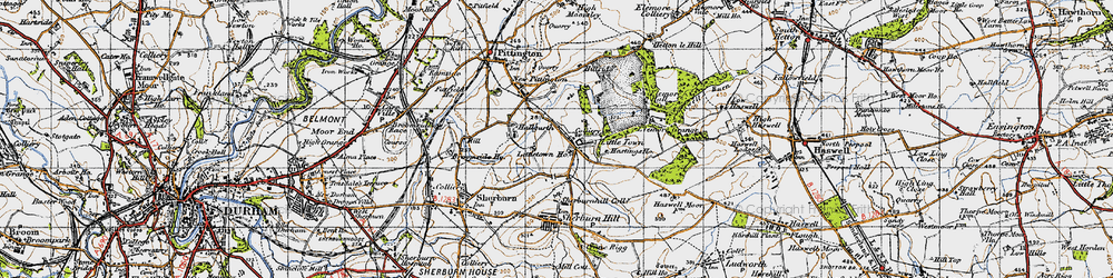 Old map of Hallgarth in 1947