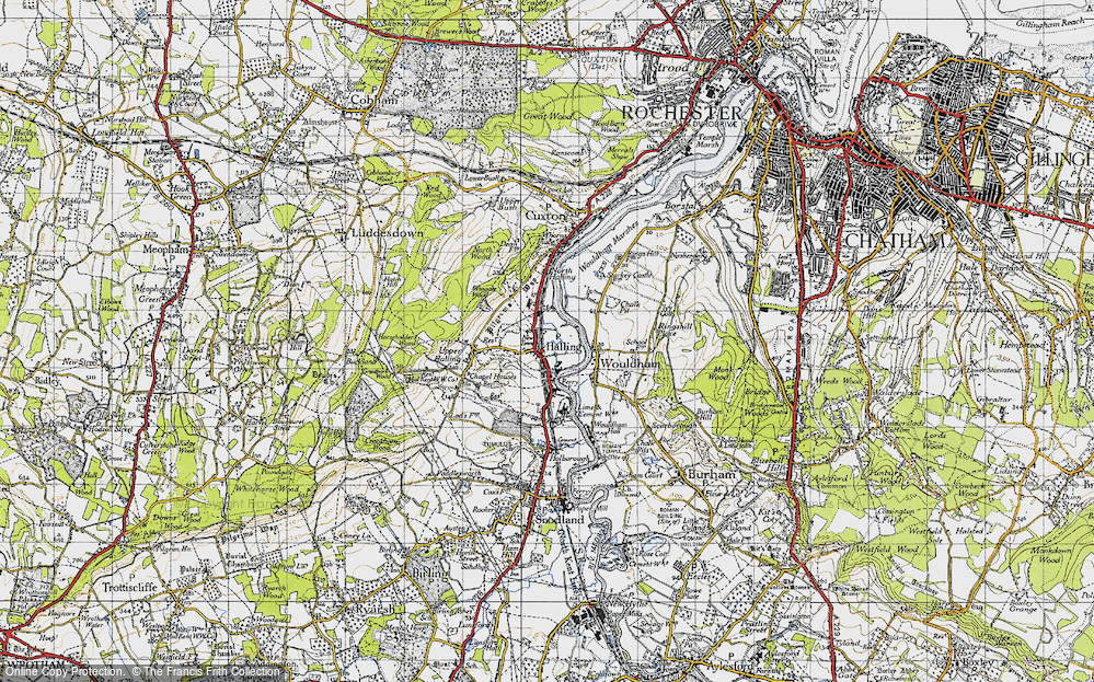Old Map of Halling, 1946 in 1946