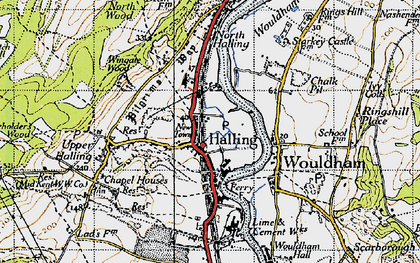 Old map of Halling in 1946