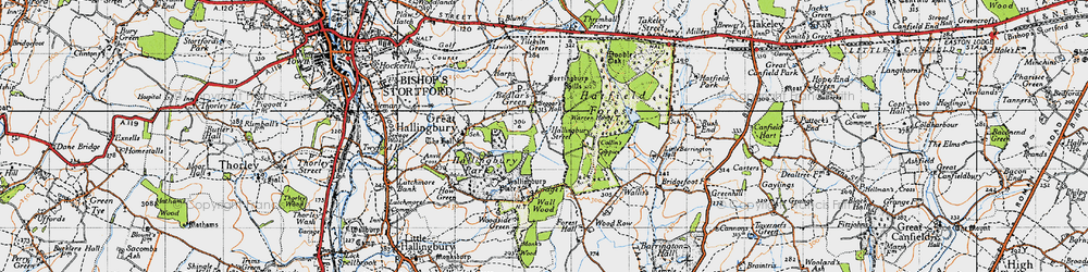 Old map of Hallingbury Street in 1946
