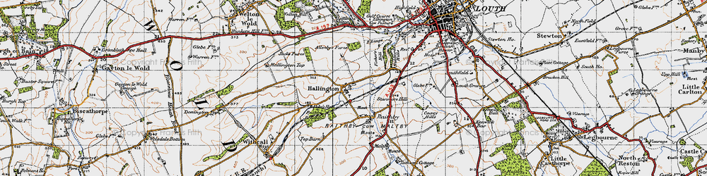 Old map of Allenby's Furze in 1946