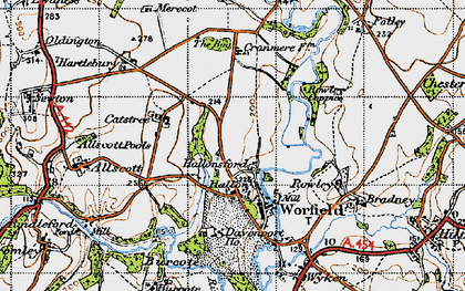 Old map of Hallon in 1946