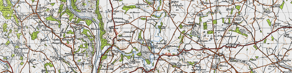 Old map of Hallon in 1946