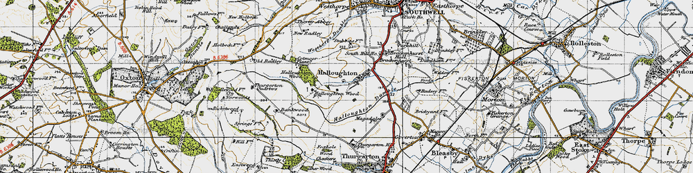 Old map of Halloughton in 1946