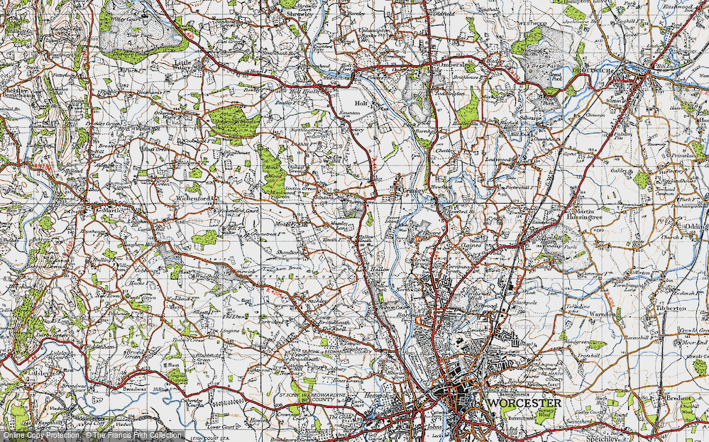 Old Map of Hallow Heath, 1947 in 1947