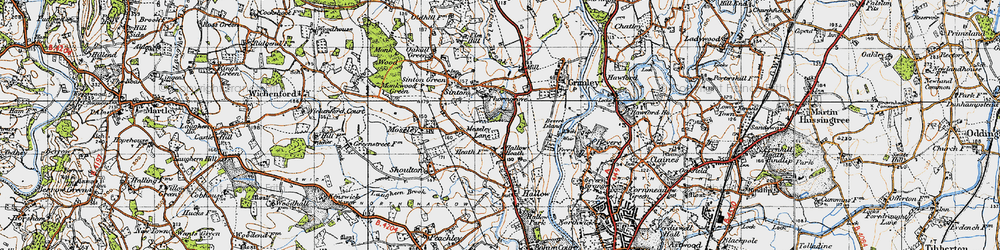 Old map of Hallow Heath in 1947