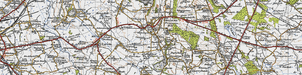 Old map of Hallowsgate in 1947