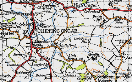Old map of Hallsford Bridge in 1946