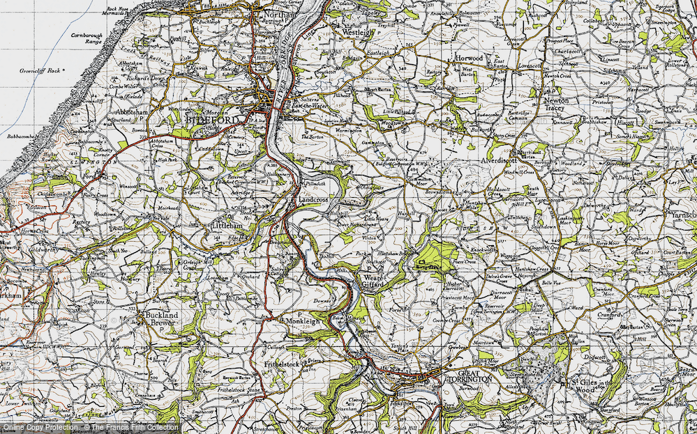 Old Map of Hallspill, 1946 in 1946