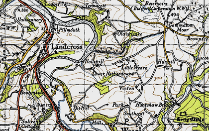 Old map of Hallspill in 1946