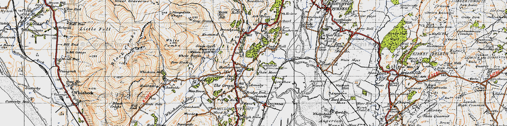 Old map of Hallthwaites in 1947