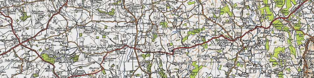 Old map of Halmond's Frome in 1947