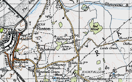 Old map of Acton Hall in 1946