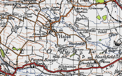 Old map of Halse in 1946