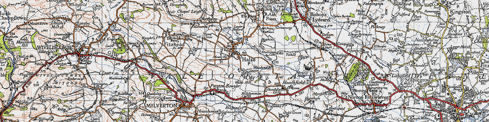 Old map of Halse in 1946