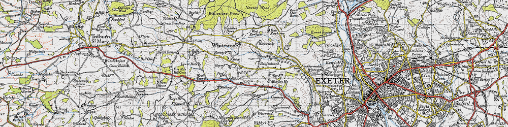 Old map of Halsfordwood in 1946
