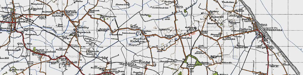 Old map of Halsham in 1947