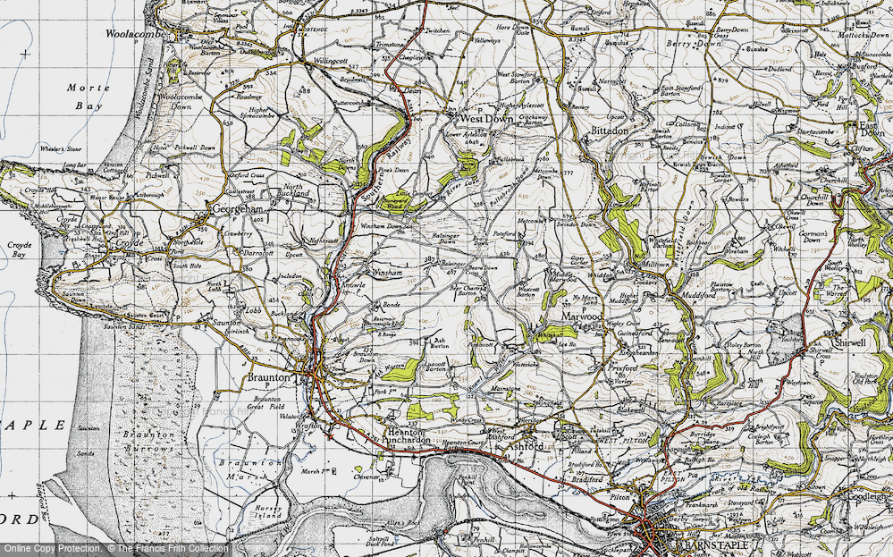 Old Map of Halsinger, 1946 in 1946