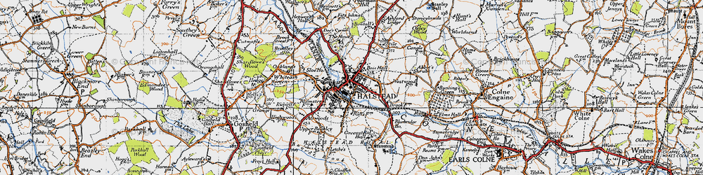 Old map of Halstead in 1945