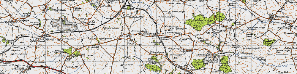 Old map of Tilton Wood in 1946