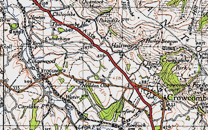 Old map of Halsway in 1946