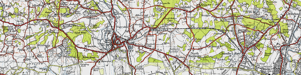 Old map of Halterworth in 1945