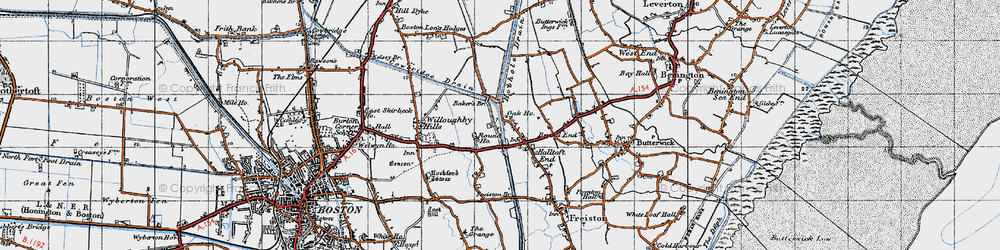 Old map of Haltoft End in 1946