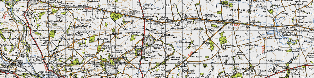 Old map of Whittington Fell in 1947