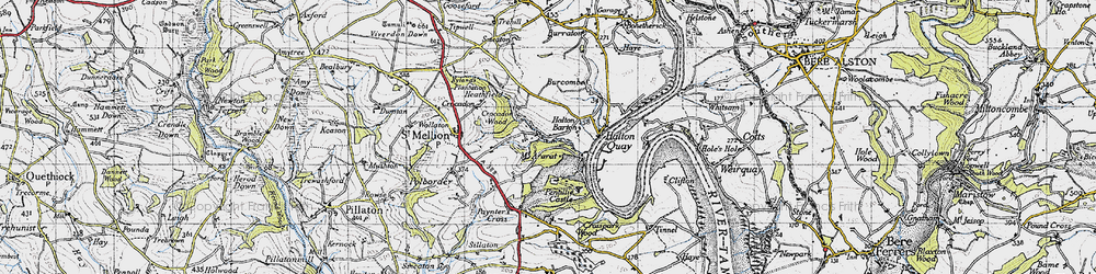 Old map of Halton Barton in 1946
