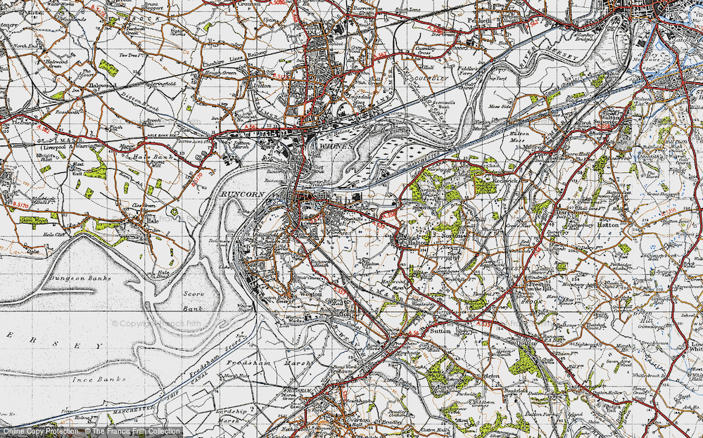 Old Map of Halton Brook, 1947 in 1947