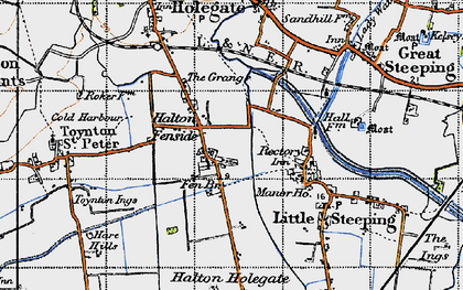 Old map of Halton Fenside in 1946