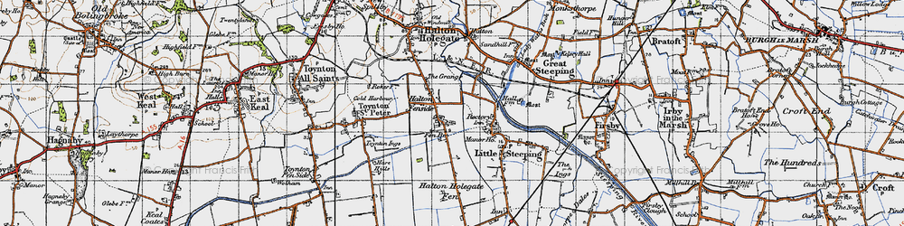 Old map of Halton Fenside in 1946