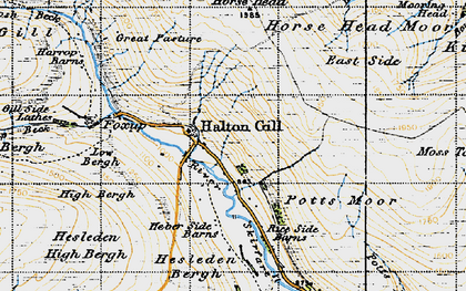 Old map of Nether Hesleden in 1947