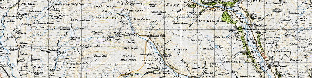 Old map of Nether Hesleden in 1947