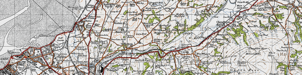 Old map of Halton Green in 1947