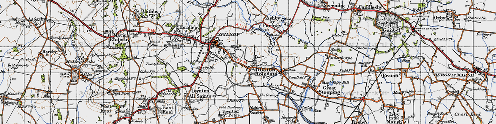 Old map of Halton Holegate in 1946