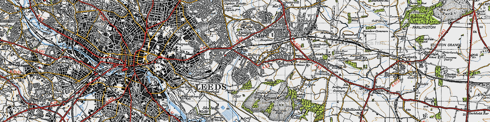 Old map of Halton Moor in 1947