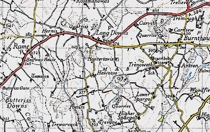 Old map of Halvosso in 1946