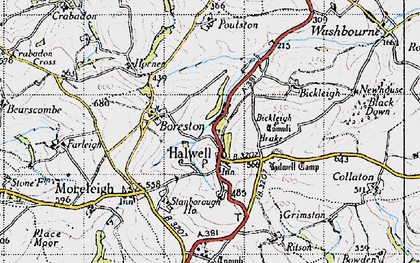 Old map of Halwell in 1946