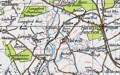 Old map of Halwill in 1946