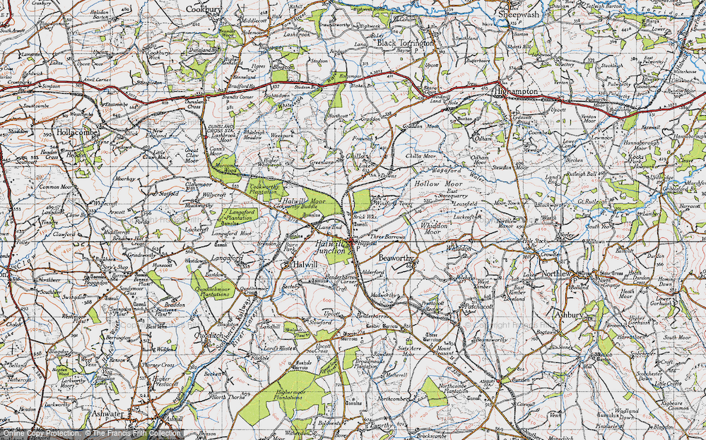 Old Map of Historic Map covering Winsford in 1946