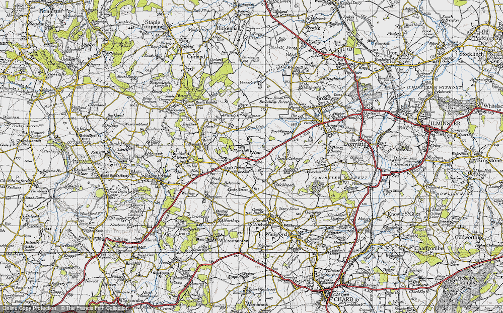 Old Map of Ham, 1945 in 1945