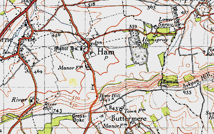 Old map of Ham in 1945