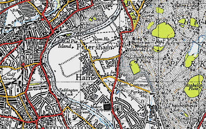 Old map of Ham in 1945