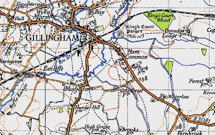 Old map of Ham Common in 1945