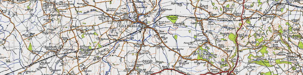 Old map of Ham Common in 1945