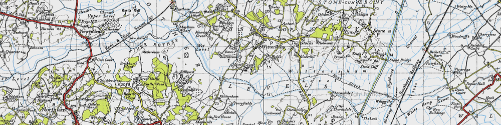 Old map of Ham Green in 1940