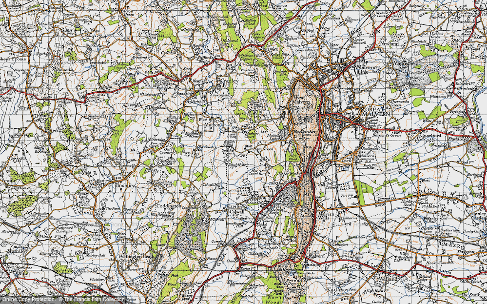 Old Map of Historic Map covering Lane End in 1947