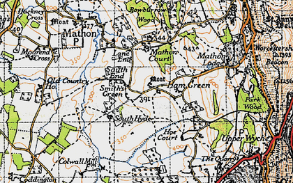 Old map of Ham Green in 1947